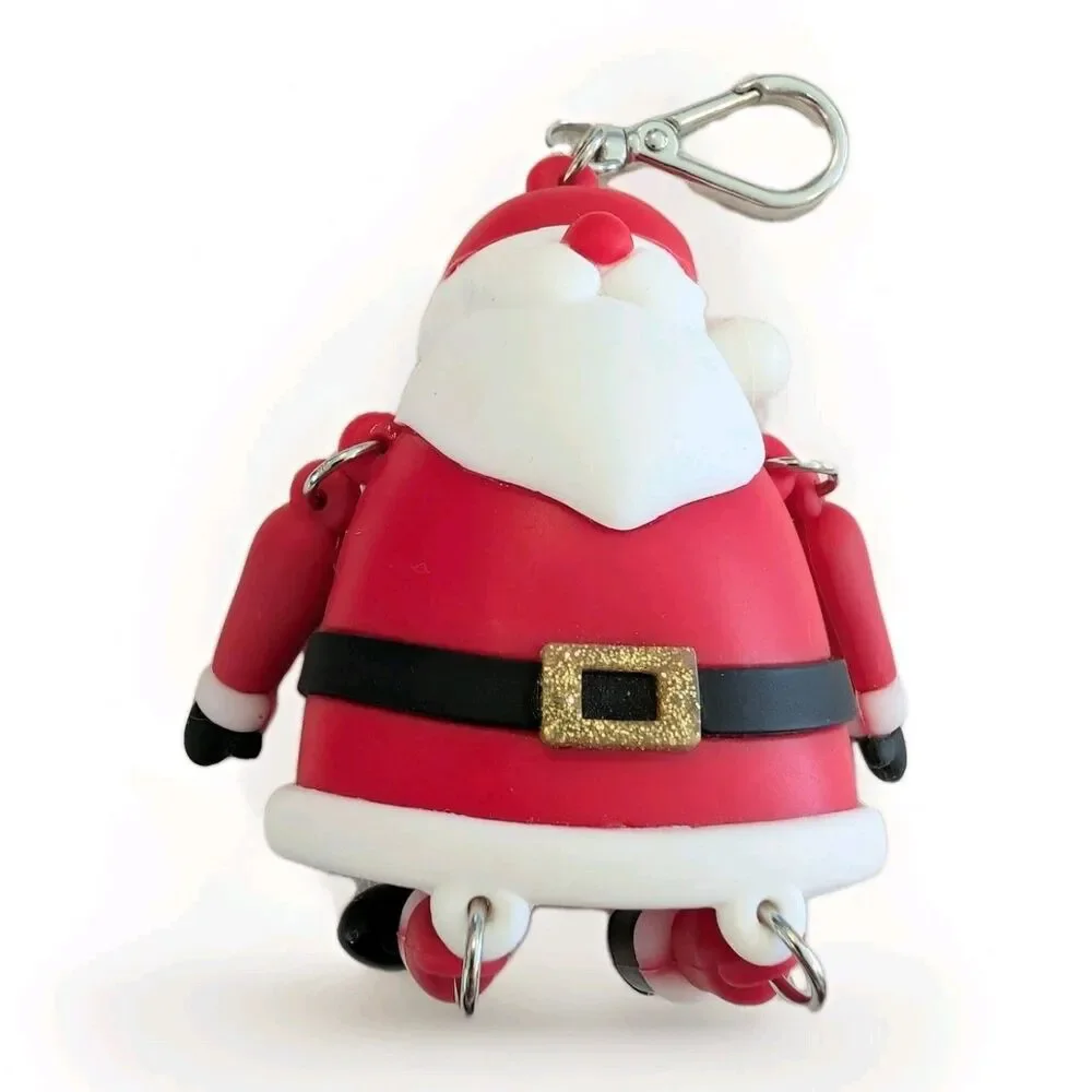 Bath & Body Works Christmas Santa Dangling Sanitizer Holder Keychain LIGHTS UP